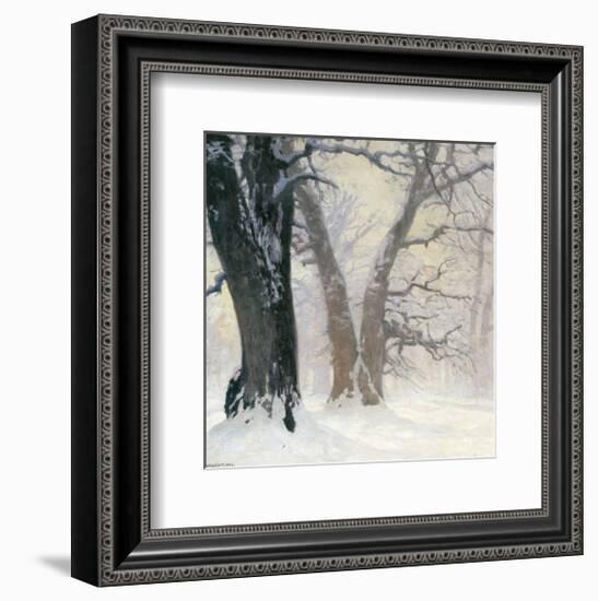Snow Covered Oaks in the Sun-Eugen Bracht-Framed Premium Giclee Print