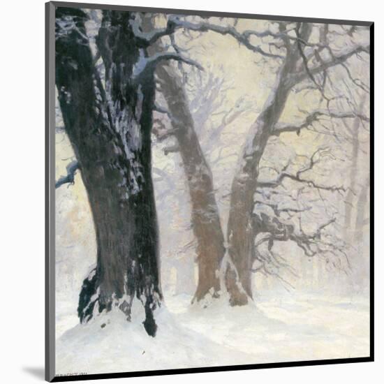 Snow Covered Oaks in the Sun-Eugen Bracht-Mounted Art Print