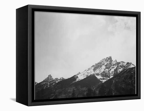 Snow Covered Peak "In [Grand] Teton National Park" Wyoming, Geology, Geological. 1933-1942-Ansel Adams-Framed Stretched Canvas
