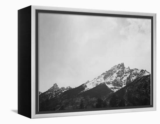 Snow Covered Peak "In [Grand] Teton National Park" Wyoming, Geology, Geological. 1933-1942-Ansel Adams-Framed Stretched Canvas