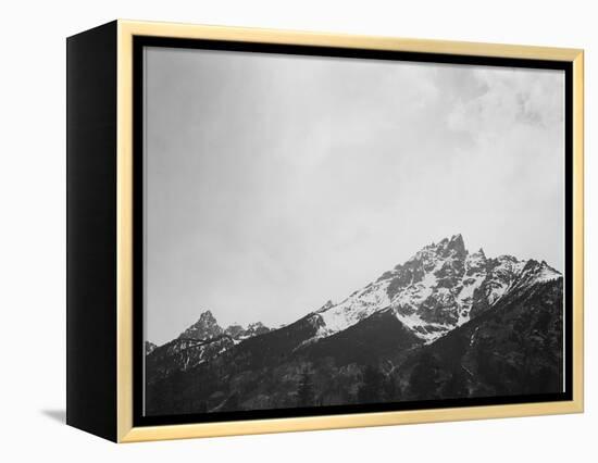 Snow Covered Peak "In [Grand] Teton National Park" Wyoming, Geology, Geological. 1933-1942-Ansel Adams-Framed Stretched Canvas