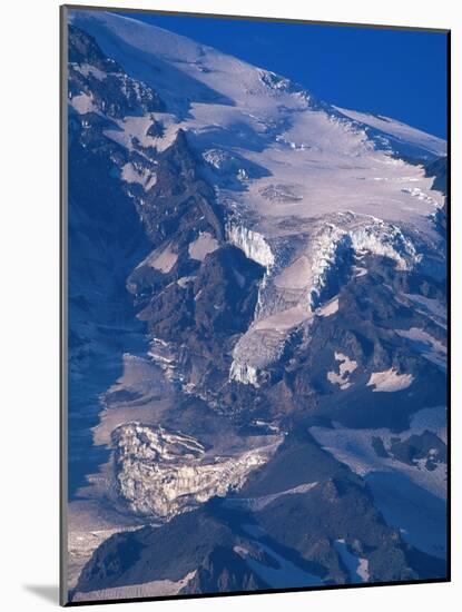 Snow Covered peak of Mount Rainier in the Cascade Mountain Range-Paul Souders-Mounted Photographic Print