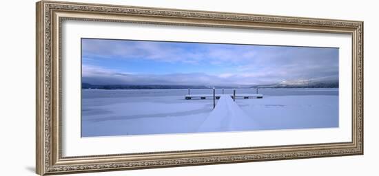 Snow Covered Pier, Mccall, Valley County, Idaho, USA-null-Framed Photographic Print