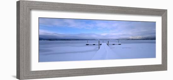 Snow Covered Pier, Mccall, Valley County, Idaho, USA-null-Framed Photographic Print