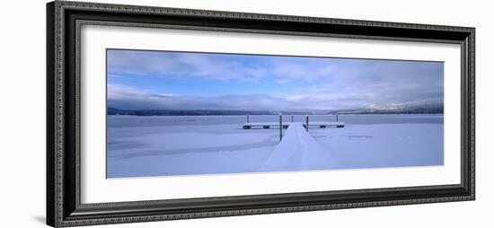 Snow Covered Pier, Mccall, Valley County, Idaho, USA--Framed Photographic Print