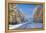 Snow Covered Road, Near Lulea, Northern Sweden-Peter Adams-Framed Premier Image Canvas