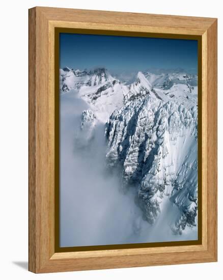 Snow-Covered Rugged Mountain Ridges-Lowell Georgia-Framed Premier Image Canvas