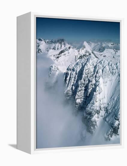 Snow-Covered Rugged Mountain Ridges-Lowell Georgia-Framed Premier Image Canvas