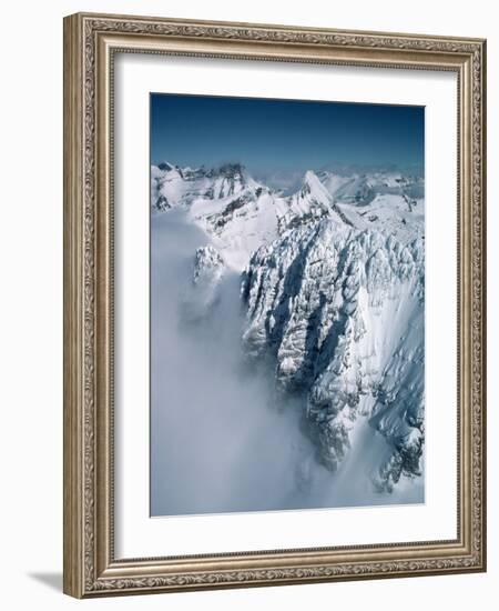 Snow-Covered Rugged Mountain Ridges-Lowell Georgia-Framed Photographic Print