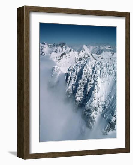 Snow-Covered Rugged Mountain Ridges-Lowell Georgia-Framed Photographic Print