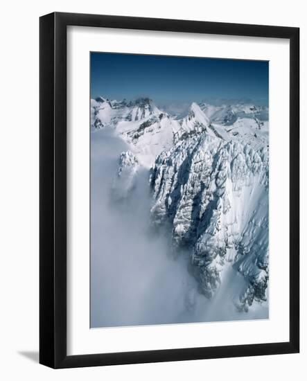 Snow-Covered Rugged Mountain Ridges-Lowell Georgia-Framed Photographic Print