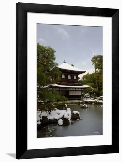 Snow-covered Silver Pavilion, Ginkaku-ji Temple, Kyoto, Japan, Asia-Damien Douxchamps-Framed Photographic Print