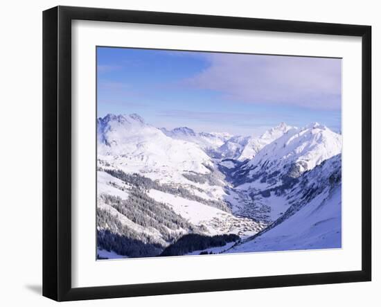 Snow-Covered Valley and Ski Resort Town of Lech, Austrian Alps, Lech, Arlberg, Austria-Richard Nebesky-Framed Photographic Print