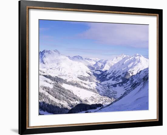 Snow-Covered Valley and Ski Resort Town of Lech, Austrian Alps, Lech, Arlberg, Austria-Richard Nebesky-Framed Photographic Print