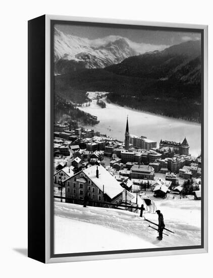 Snow-Covered Winter-Resort Village St. Moritz-Alfred Eisenstaedt-Framed Premier Image Canvas