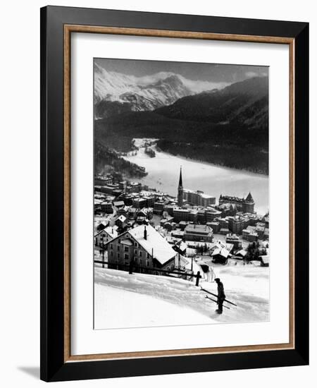 Snow-Covered Winter-Resort Village St. Moritz-Alfred Eisenstaedt-Framed Photographic Print