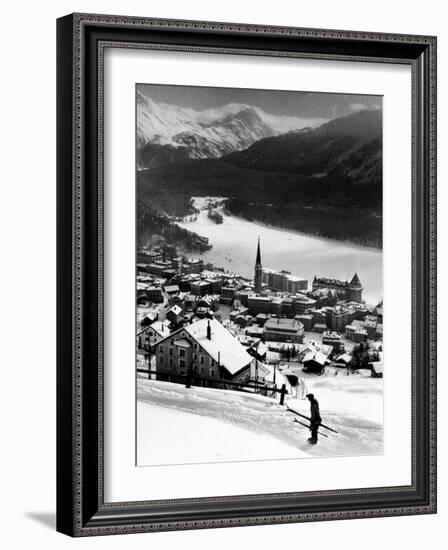 Snow-Covered Winter-Resort Village St. Moritz-Alfred Eisenstaedt-Framed Photographic Print