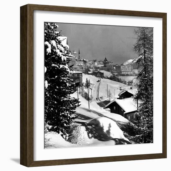 Snow-Covered Winter-Resort Village St. Moritz-Alfred Eisenstaedt-Framed Photographic Print