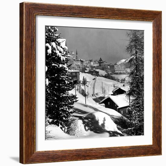 Snow-Covered Winter-Resort Village St. Moritz-Alfred Eisenstaedt-Framed Photographic Print