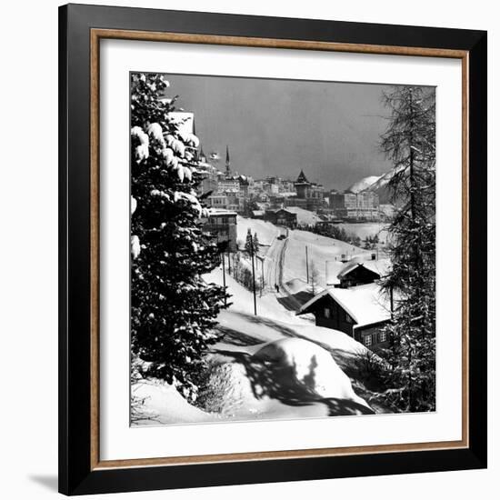 Snow-Covered Winter-Resort Village St. Moritz-Alfred Eisenstaedt-Framed Photographic Print