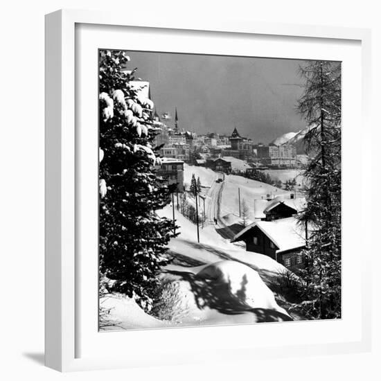 Snow-Covered Winter-Resort Village St. Moritz-Alfred Eisenstaedt-Framed Photographic Print