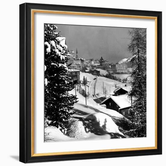 Snow-Covered Winter-Resort Village St. Moritz-Alfred Eisenstaedt-Framed Photographic Print