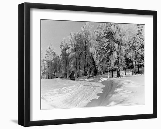 Snow Covering Countryside Near Lake Ladoga-Carl Mydans-Framed Photographic Print