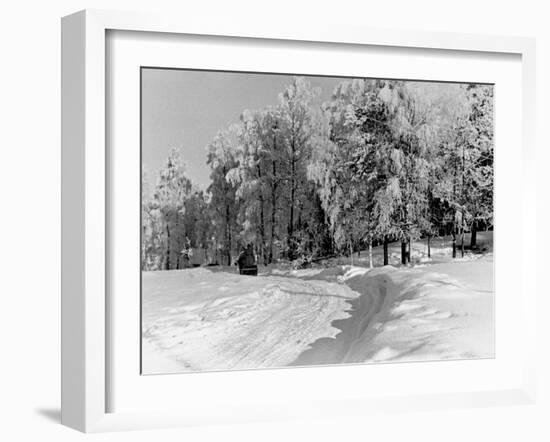 Snow Covering Countryside Near Lake Ladoga-Carl Mydans-Framed Photographic Print