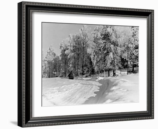 Snow Covering Countryside Near Lake Ladoga-Carl Mydans-Framed Photographic Print