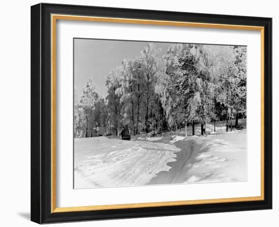 Snow Covering Countryside Near Lake Ladoga-Carl Mydans-Framed Photographic Print