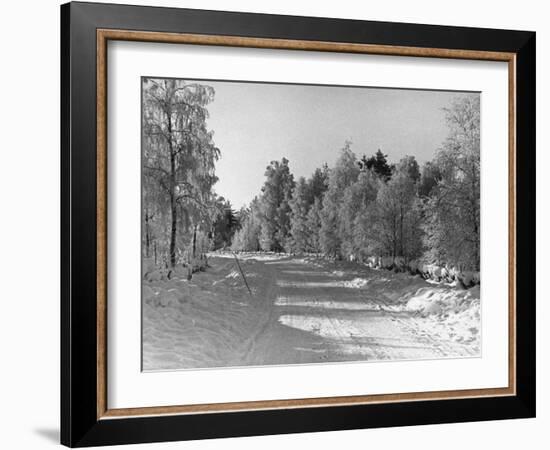 Snow Covering Countryside Northeast of Lake Ladoga-Carl Mydans-Framed Photographic Print