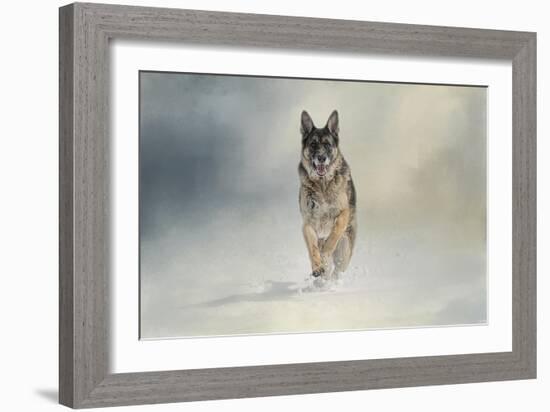 Snow Day for the Shepherd-Jai Johnson-Framed Giclee Print