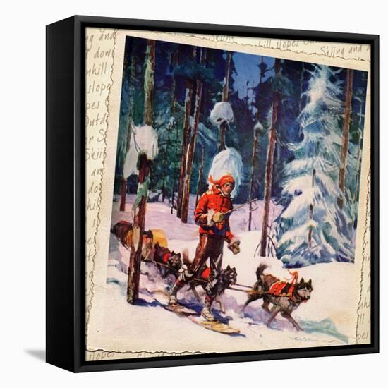 Snow Dog Team Montage-null-Framed Premier Image Canvas