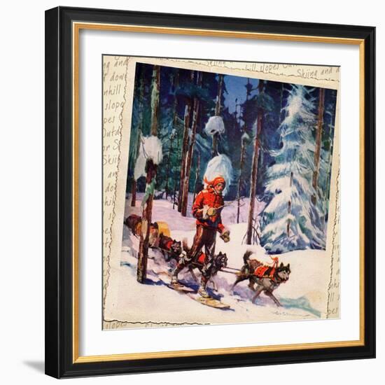 Snow Dog Team Montage-null-Framed Giclee Print