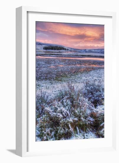 Snow Dusted Sunset and Sagebrush at Hayden Valley-Vincent James-Framed Photographic Print