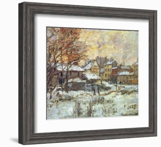 Snow Effect, Sunset-Claude Monet-Framed Art Print