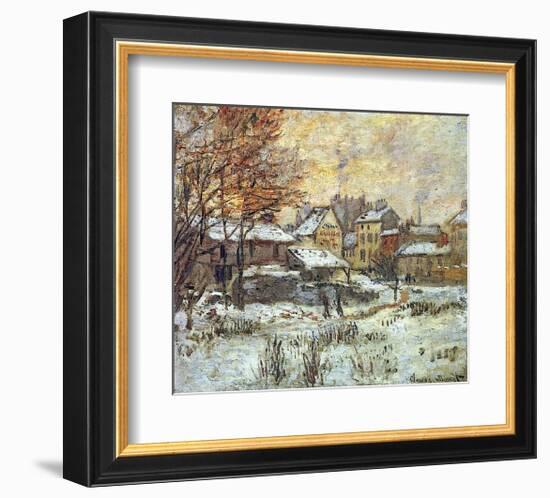 Snow Effect, Sunset-Claude Monet-Framed Art Print