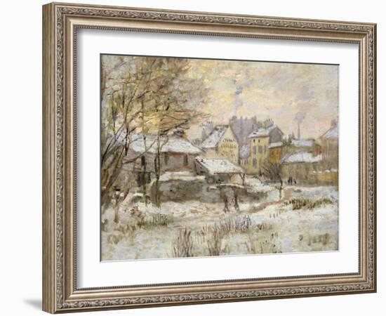 Snow Effect with Setting Sun, 1875-Claude Monet-Framed Giclee Print