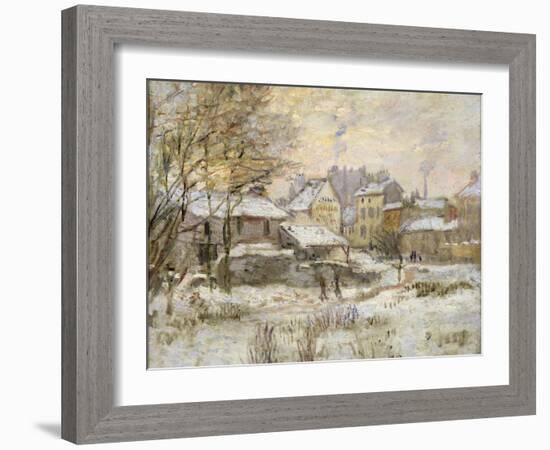 Snow Effect with Setting Sun, 1875-Claude Monet-Framed Giclee Print