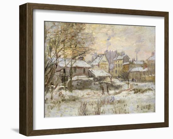 Snow Effect with Setting Sun, 1875-Claude Monet-Framed Giclee Print