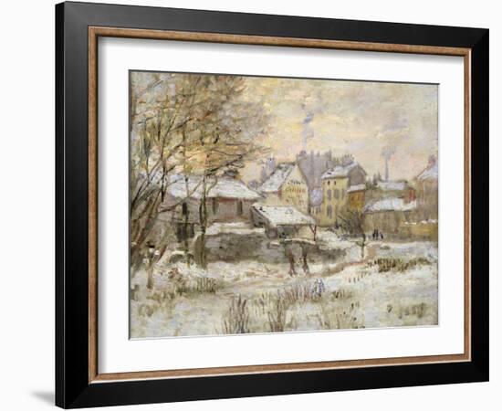 Snow Effect with Setting Sun, 1875-Claude Monet-Framed Giclee Print