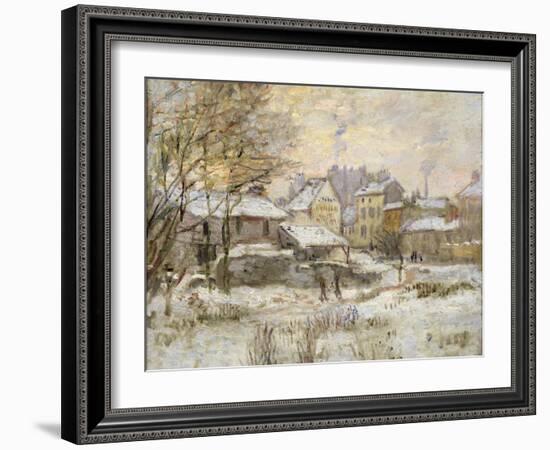 Snow Effect with Setting Sun, 1875-Claude Monet-Framed Giclee Print