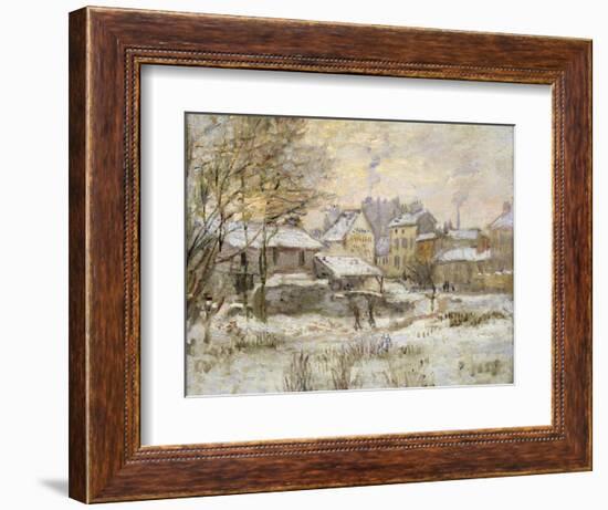 Snow Effect with Setting Sun, 1875-Claude Monet-Framed Giclee Print