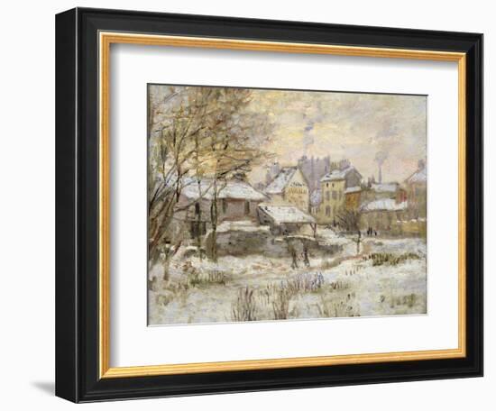 Snow Effect with Setting Sun, 1875-Claude Monet-Framed Giclee Print