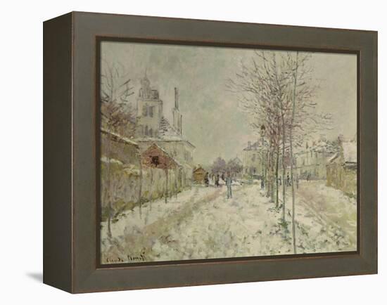 Snow Effect-Claude Monet-Framed Premier Image Canvas