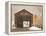 Snow Falling on the West Cornwall Covered Bridge over the Housatonic River, Connecticut, Usa-Jerry & Marcy Monkman-Framed Premier Image Canvas