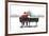 Snow Father Christmas Sitting on Park Bench-null-Framed Photographic Print