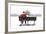 Snow Father Christmas Sitting on Park Bench-null-Framed Photographic Print