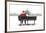 Snow Father Christmas Sitting on Park Bench-null-Framed Photographic Print