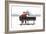 Snow Father Christmas Sitting on Park Bench-null-Framed Photographic Print